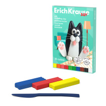 Пластилин мягкий восковой ErichKrause Baby 10 цветов со стеком, 130 г (в коробке 10 шт)