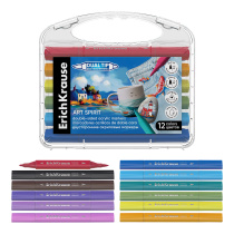 Цветные маркеры акриловые ErichKrause Art Spirit двусторонние 12 цветов (в пластиковом боксе с европодвесом 12 шт)