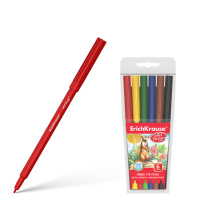 Фломастеры ArtBerry® Super Washable 6 цветов (в футляре с европодвесом 6 шт)