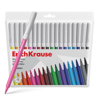 Фломастеры ErichKrause 18 цветов (в футляре с европодвесом 18 шт)