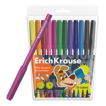 Фломастеры ErichKrause Простоквашино, 12 цветов (в футляре с европодвесом 12 шт)
