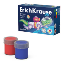 Гуашь ErichKrause Kids Space Animals с УФ защитой яркости 6 цветов по 20 мл (в коробке 6 шт)