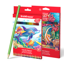 Цветные карандаши деревянные ArtBerry® шестигранные, грифель 3 мм, 18 цветов (в коробке с европодвесом 18 шт)