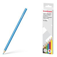 Цветные карандаши пластиковые ErichKrause шестигранные 6 цветов (в коробке с европодвесом 6 шт)