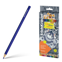 Цветные карандаши деревянные ErichKrause Простоквашино трехгранные 12 цветов (в коробке с европодвесом 12 шт)