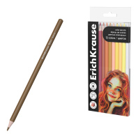 Цветные карандаши деревянные ErichKrause Art Spirit Skin круглые, грифель 4 мм, 12 цветов (в ПЭТ-боксе с европодвесом 12 шт)