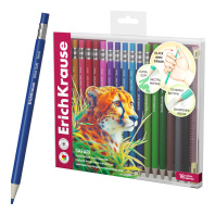 Цветные карандаши механические ErichKrause Safari шестигранные, грифель 3 мм, 18 цветов с точилкой  (в ПЭТ-боксе с европодвесом 18 шт)