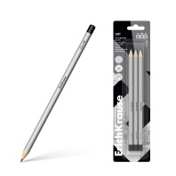 Набор из 3 чернографитных карандашей ErichKrause Искусство, шестигранных, Т, ТМ, М (в блистере)