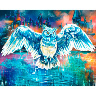 Холст с красками 40х50 см по номерам (в коробке) (30 цв.) Сова и волшебный замок (Арт. Х-8567)|РЫ|Х-8567