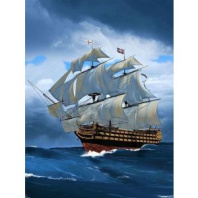 Холст с красками 40х50 см по номерам (24 цв.).Одинокий парусный корабль (Арт. Х-2770)|РЫ|Х-2770