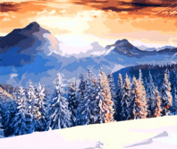 Картина для раскрашивания по номерам 40х50 см ЗИМНИЙ ПЕЙЗАЖ, 1 дизайн, картонная упаковка|ДА|M-11446