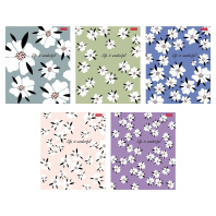 Тетрадь А5  96л кл. Hatber "Музыка цветов" тисн., 5диз.в блоке