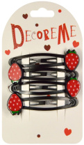 Набор заколок для волос "Decore me. Клубнички" 4шт., 4,5см, 1 вид