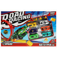 Автотрек 39*25см 6 машинок, петля 360