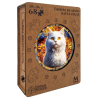 Пазлы деревянные  68 элемент 200*200мм  "Тайна белого кота"