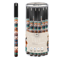 Ручка шар. Феникс+ "Вязаные звери" синяя, 0,5мм, софт-тач