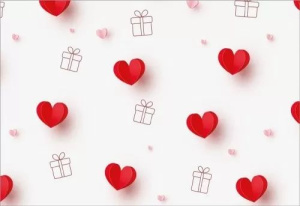 Конверт для подарочного сертификата 10*7см "Сердечки"