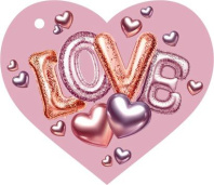 Открытка 3*3см "LOVE"