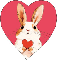 Открытка 6*6см  "Зайчик"