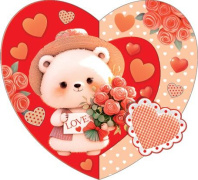 Открытка 8*4см "LOVE"