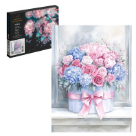 Картина по номерам на холсте 30*40см "Букет с розовым бантом"