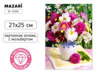 Алмазная мозаика с мольбертом БУКЕТ, 21х25см, 1 дизайн, частичная выкладка, ОПП упаковка|ДА|M-12294