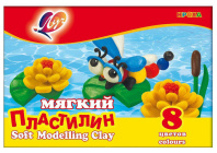 Пластилин  8цв 120гр. Кроха, мягкий, карт.упак., со стеком