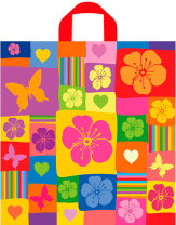 Пакет 42*38см (37мк) с петлевой ручкой "Лоскутный" ПНД