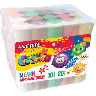 Мел цветной асфальт. 20шт.10цв. "Cosmo", в форме усеченного конуса, в пласт. коробке Мел цветной асфальт. 20шт.10цв. "Cosmo", в форме усеченного конуса, в пласт. коробке