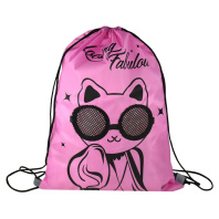 Мешок для обуви 1 отд, 360*480, светоотр."Фэшн кошка"
