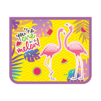 Папка д/тетрад. А5 (230*190*50) 1отд. молния сверху, лам.картон "Фламинго и листья" многоур.конгрев