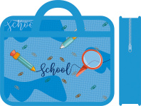 Папка А4 (330*260*120) с ручками, молния, пластик "Школа"