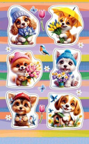 Наклейки детские 15*9см "Звери" Наклейки детские 15*9см "Звери"