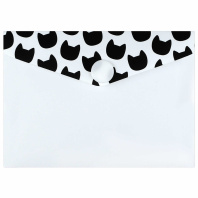 Конверт на кнопке  с рисунком 105*74мм "Коты на чёрном"