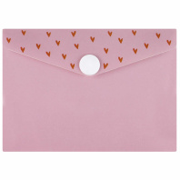 Конверт на кнопке  с рисунком 105*74мм "Сердечки на розовом"