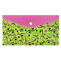 Конверт на кнопке  с рисунком 260*140мм "Авокадо паттерн"