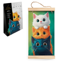 Картина по номерам на свертке 20*35см "Три котенка" холст