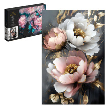 Картина по номерам на холсте 20*30см "Пионы с золотом"