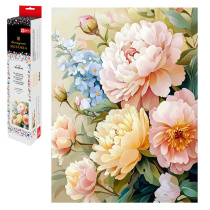 Мозаика алмазная по номерам на холсте (в рулоне) 30*40см "Винтажные розы"