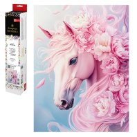 Мозаика алмазная по номерам на холсте (в рулоне) 30*40см "Розовый конь"