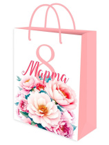 Пакет подар. бумажн. крафт 22*32*11 см 120гр/м2  8 марта