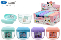 Точилка пласт. с контейнером 2 отв. "Лапки" 5,5*5см