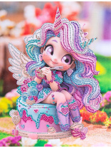 Алмаз мозаика (блест.) 23х30 см, с подр., с част. заполн. (10 цв.) Милая куколка (Арт. НД-0654)|РЫ|НД-0654