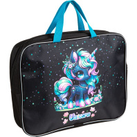 Папка А4 (350*270*70) с ручками, молния, ткань " Unicorn"