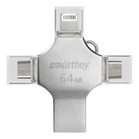 Флеш-драйв  64 GB USB 3.0/3.1 Smartbuy Metal Quad