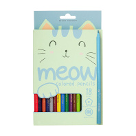 Карандаши цвет. 18цв BV "Meow"  пластиковые