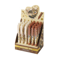 Ручка шар. BV автомат. "Love me. Котики. Счастье" 0,5мм, синяя