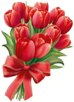 Украшение на скотче 21*15см "Букет из тюльпанов"