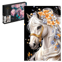 Картина по номерам на холсте 20*30см "Лошадь в цветах"