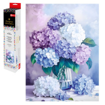 Мозаика алмазная по номерам на холсте (в рулоне) 30*40см "Букет гортензий"